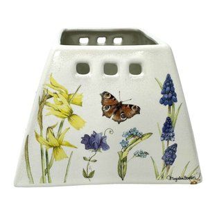 Hallmark Ceramic Jar Candle Shade Topper Floral & Butterflies Marjolein Bastin